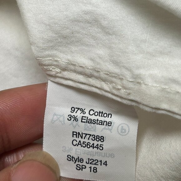 J.Crew Factory End-On-End Ruffle Front Shell in White - Size 0 - Picture 5 of 10